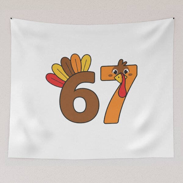 Item preview, Joyful Turkey Face 67  Happy Thanksgiving Art , Cute Retro Number Design designed and sold by Design_Your_Day.
