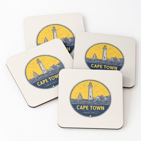 Item preview, Cape Town South Africa Vintage Lighthouse Badge with Golden Sunset and Coastal Design designed and sold by Blurbean.