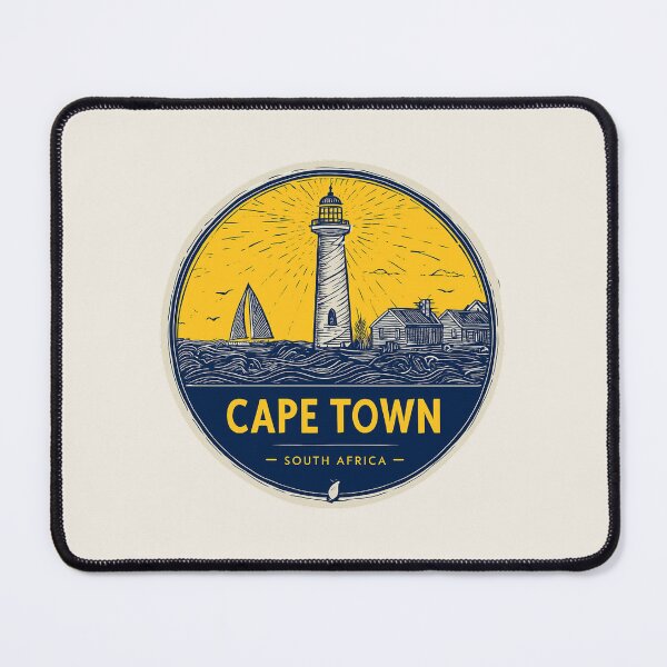 Item preview, Cape Town South Africa Vintage Lighthouse Badge with Golden Sunset and Coastal Design designed and sold by Blurbean.