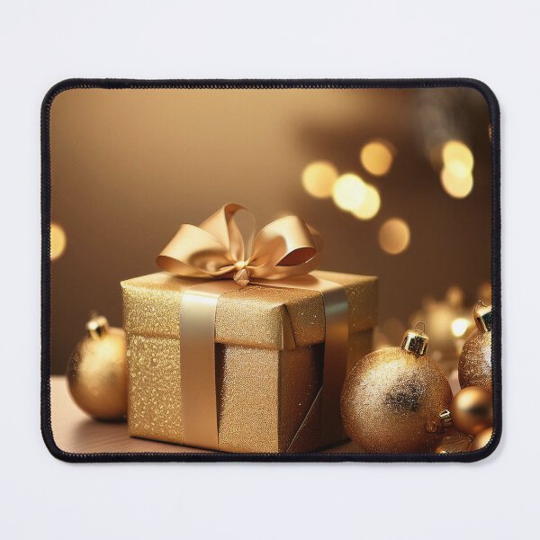 Item preview, A festive Christmas scene with golden ornaments and a warm, glowing background designed and sold by homydesign.