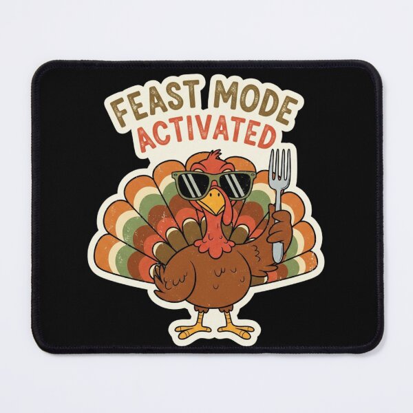 Item preview, Feast Mode Turkey Design | Retro Thanksgiving Graphic | Funny Vintage Art designed and sold by Design_Your_Day.
