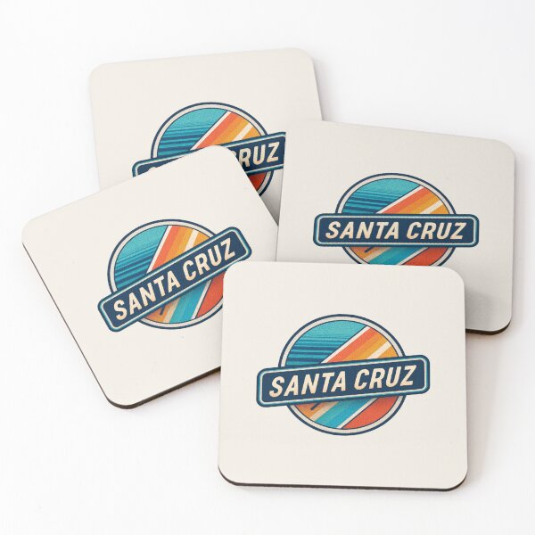 Item preview, Santa Cruz Retro Badge with Turquoise Orange Stripes and Vintage Surf Design designed and sold by Blurbean.