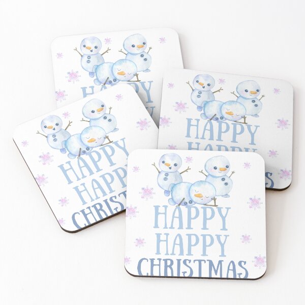 Item preview, Happy happy Christmas and snowmen  designed and sold by MiniBabyArt.