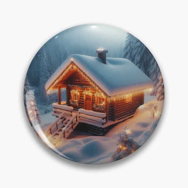 Item preview, A cozy log cabin nestled in a snowy winter wonderland designed and sold by homydesign.