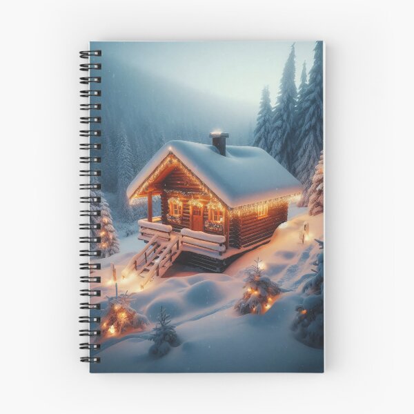 Item preview, A cozy log cabin nestled in a snowy winter wonderland designed and sold by homydesign.
