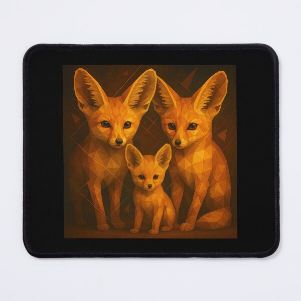 Item preview, GeoWild Fennec Fox Family – Geometric Desert Wildlife Art designed and sold by GeoWild Designs.