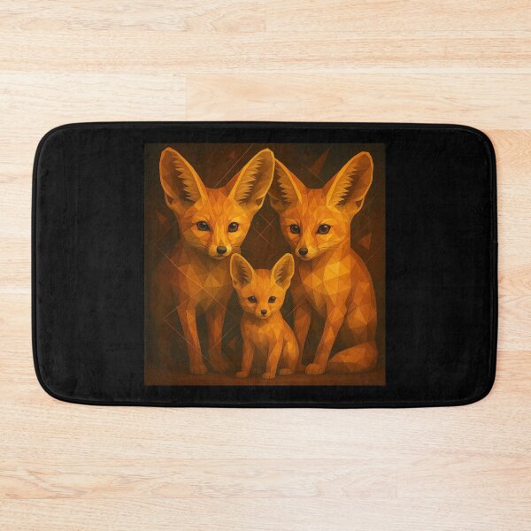 Item preview, GeoWild Fennec Fox Family – Geometric Desert Wildlife Art designed and sold by GeoWild Designs.