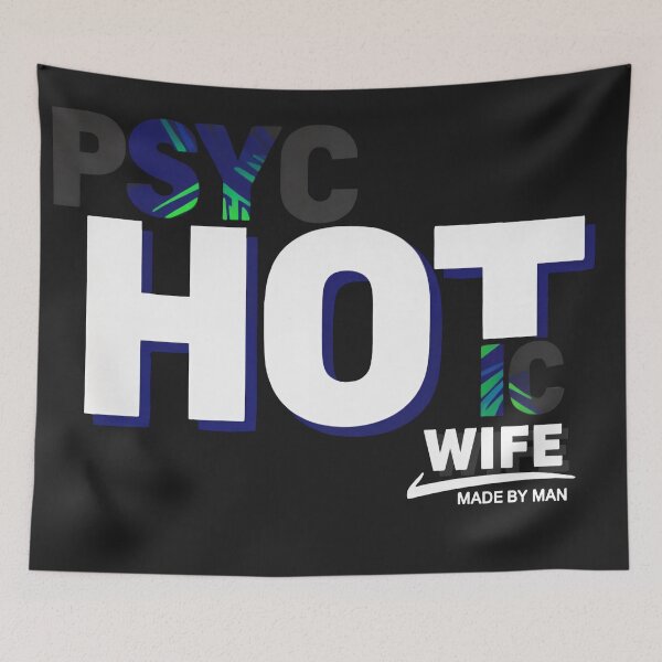 Item preview, PSYCHOTIC WIFE Graphic Tee | Sarcastic Marriage Humor Gift | Edgy Typographic Streetwear Design designed and sold by apparelnice.