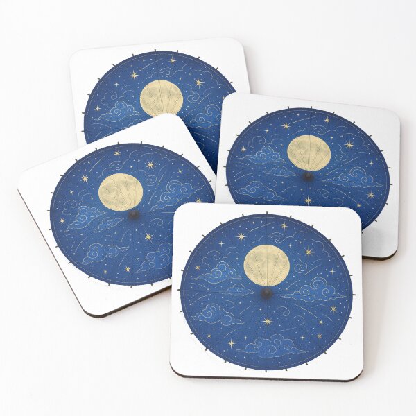 Item preview, Celestial Night Sky – Umbrella of the Moon and Stars - Antique designed and sold by WheelieGdArt.
