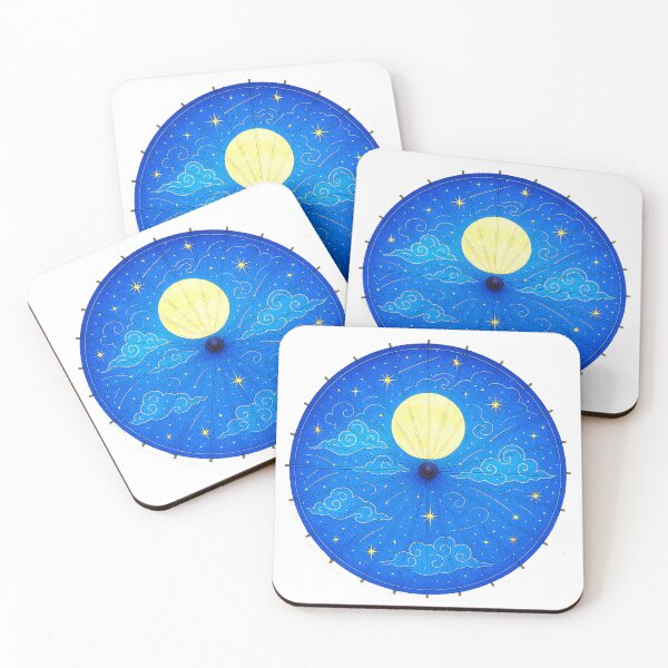 Item preview, Celestial Night Sky – Umbrella of the Moon and Stars - Modern designed and sold by WheelieGdArt.