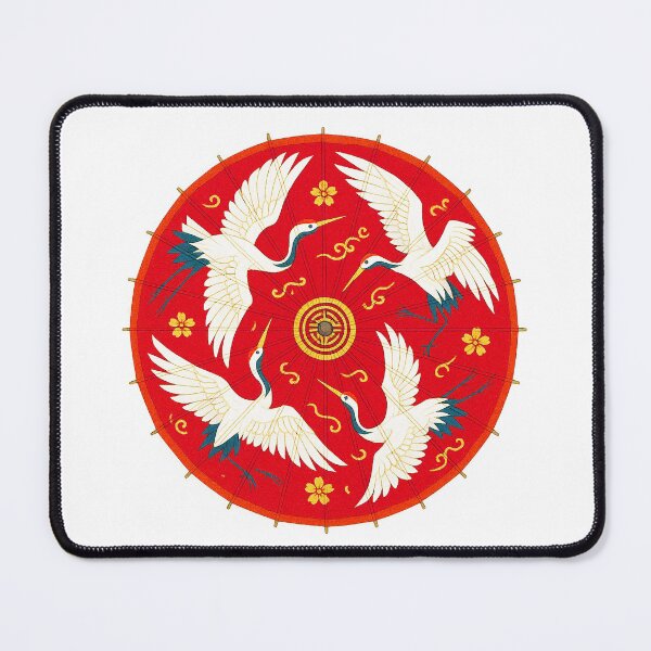 Item preview, Crane in Flight Mandala – Wings of Eternal Grace - Modern designed and sold by WheelieGdArt.