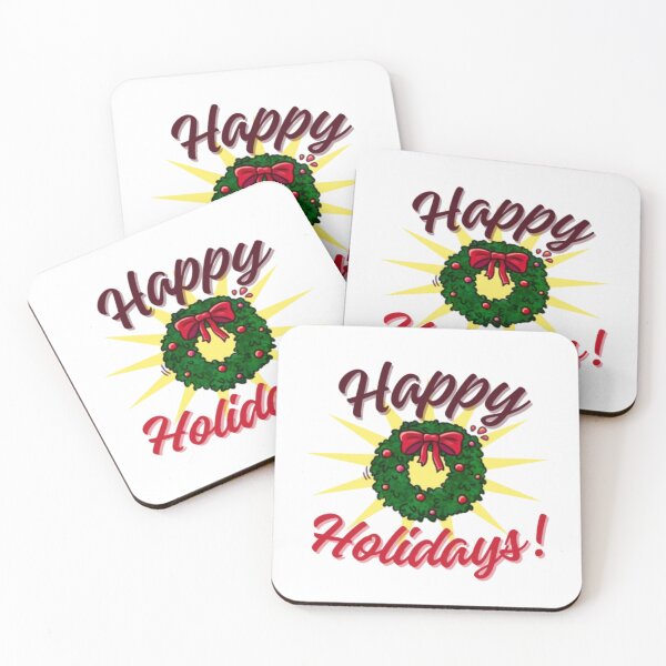 Item preview, Happy Holidays – Christmas Holly Circle Sticker designed and sold by ByaStudio.