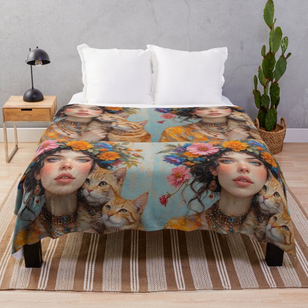 Item preview, A girl with two ginger cats. designed and sold by Natalia-Vlad.