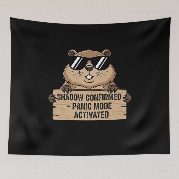 Item preview, Sarcastic Groundhog, Funny Marmot in Sunglasses, I Predict Chaos Art designed and sold by Design_Your_Day.