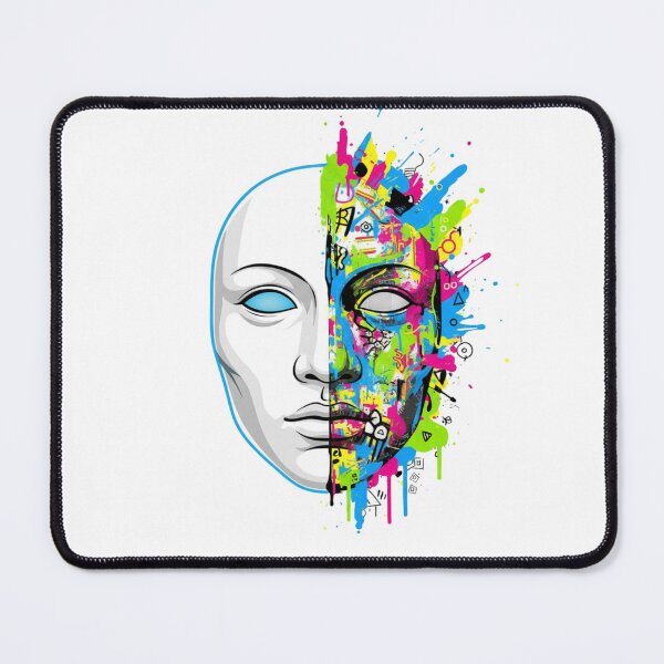 Item preview, Half Mask Graffiti Art – Colorful Abstract Face Split Design designed and sold by ZYNORAworld.