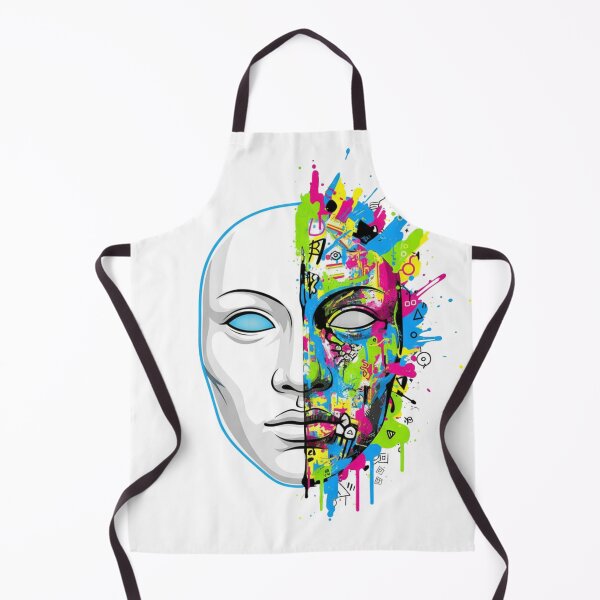 Item preview, Half Mask Graffiti Art – Colorful Abstract Face Split Design designed and sold by ZYNORAworld.
