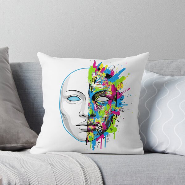 Item preview, Half Mask Graffiti Art – Colorful Abstract Face Split Design designed and sold by ZYNORAworld.