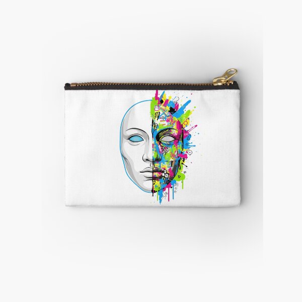 Item preview, Half Mask Graffiti Art – Colorful Abstract Face Split Design designed and sold by ZYNORAworld.