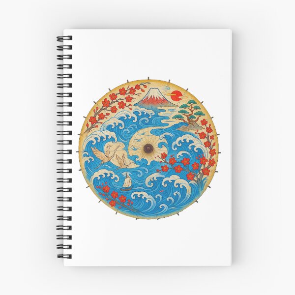 Item preview, Ukiyo-e Wave Collage – Eternal Flow of Harmony - Antique designed and sold by WheelieGdArt.