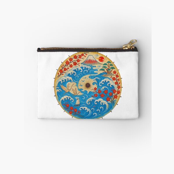 Item preview, Ukiyo-e Wave Collage – Eternal Flow of Harmony - Antique designed and sold by WheelieGdArt.