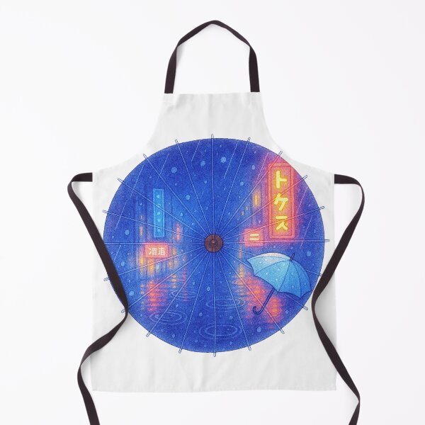 Item preview, Rainy Day in Tokyo – Neon Reflections - Modern designed and sold by WheelieGdArt.