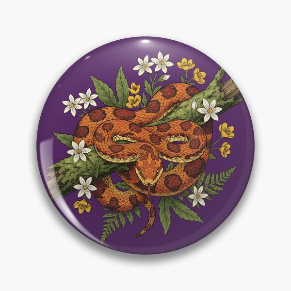 Item preview, Corn Snake with Ferns and Wildflowers designed and sold by BirdsnStuff.