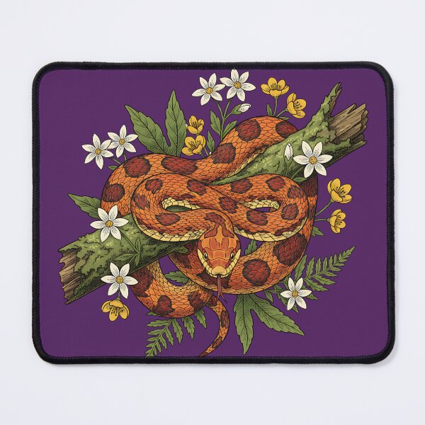 Item preview, Corn Snake with Ferns and Wildflowers designed and sold by BirdsnStuff.