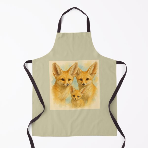 Aperçu de l'œuvre Portrait de famille de fennecs – Aquarelle douce représentant la faune du désert créée et vendue par GeoWild Designs.