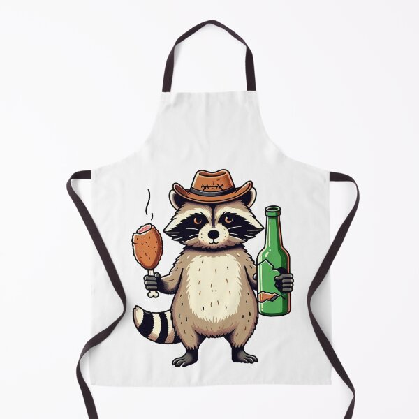 Item preview, Funny Raccoon Cowboy Holding Chicken Leg designed and sold by TeeARTHY.