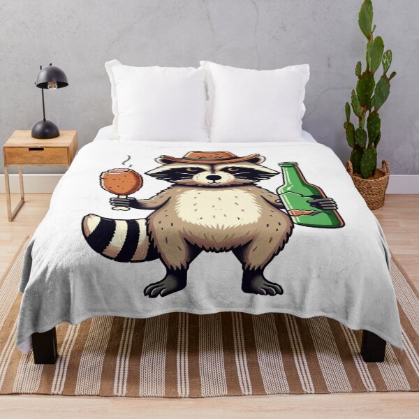 Item preview, Funny Raccoon Cowboy Holding Chicken Leg designed and sold by TeeARTHY.
