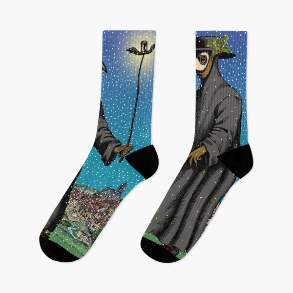 Item preview, Winter Plague Doctor in Town designed and sold by GrayHareCards.