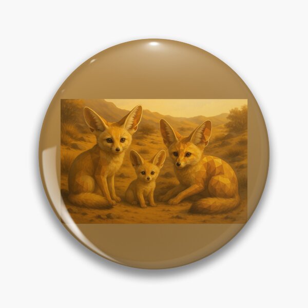 Item preview, GeoWild Fennec Fox Family – Desert Landscape Geometric Wildlife Art designed and sold by GeoWild Designs.