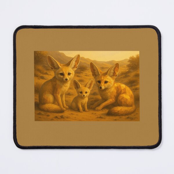 Item preview, GeoWild Fennec Fox Family – Desert Landscape Geometric Wildlife Art designed and sold by GeoWild Designs.
