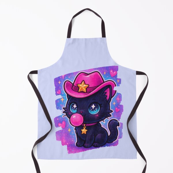 Item preview, Cute Black Cowboy Cat Bubblegum – Western Cat Illustration designed and sold by SpacedOutRITZ.