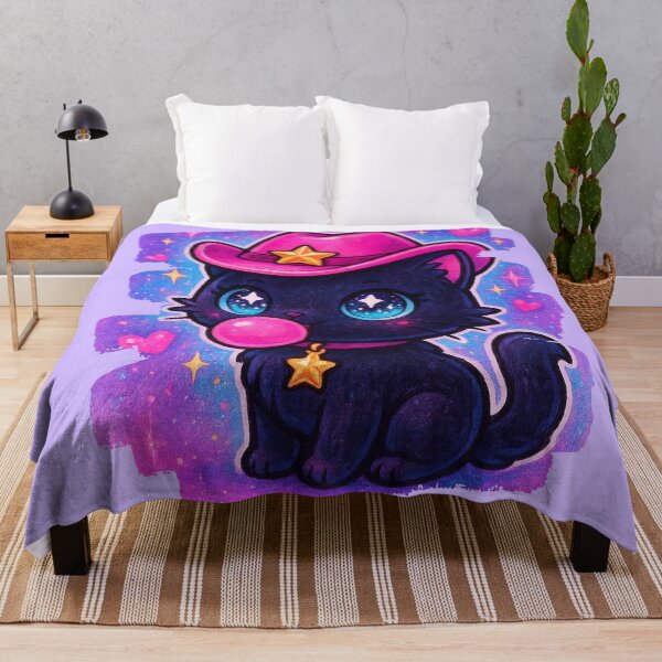 Item preview, Cute Black Cowboy Cat Bubblegum – Western Cat Illustration designed and sold by SpacedOutRITZ.