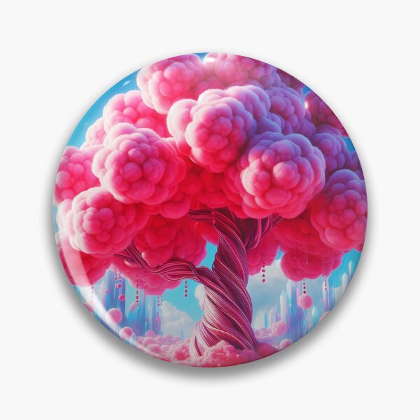 Item preview, Pink Cotton Candy Tree Blue Crystals – Fantasyland Dreamscape designed and sold by EmeraldeaArt.