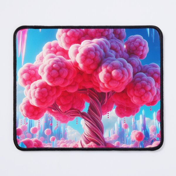 Item preview, Pink Cotton Candy Tree Blue Crystals – Fantasyland Dreamscape designed and sold by EmeraldeaArt.