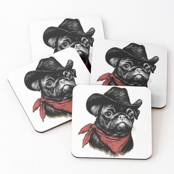 Item preview, Sad Cowboy Pug Dog Funny Western Outfit Pug Cowboy Meme IV designed and sold by WolfmanProphecy.