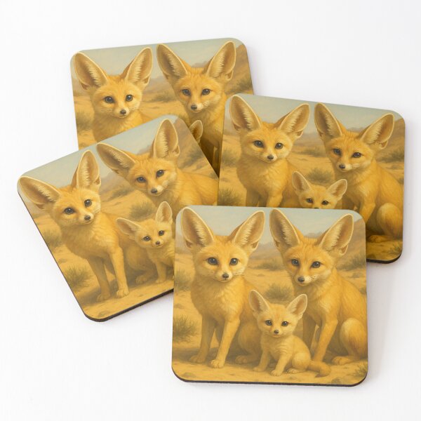 Item preview, Fennec Fox Family – Soft Realistic Desert Wildlife Portrait designed and sold by GeoWild Designs.