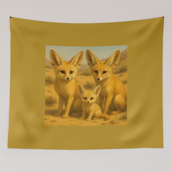 Item preview, Fennec Fox Family – Soft Realistic Desert Wildlife Portrait designed and sold by GeoWild Designs.