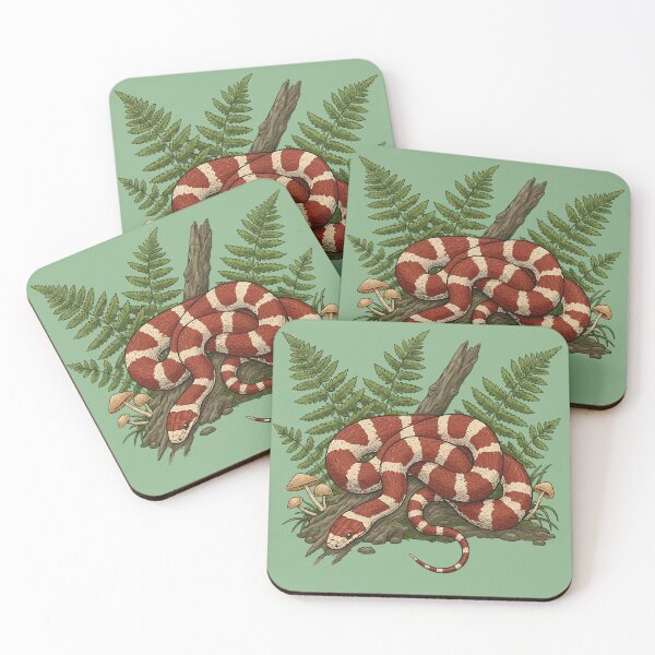 Item preview, Eastern Milk Snake with Forest Ferns designed and sold by BirdsnStuff.