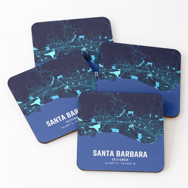 Item preview, Santa Barbara Midnight City Map designed and sold by HomeLivingCo.