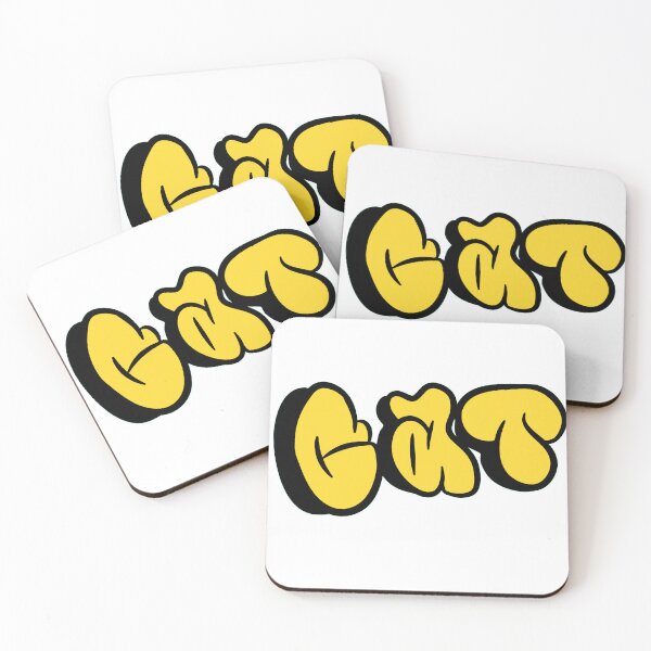 Item preview, Graffiti “CAT” Yellow Bubble Letter Street Art designed and sold by MeowTouch Art.