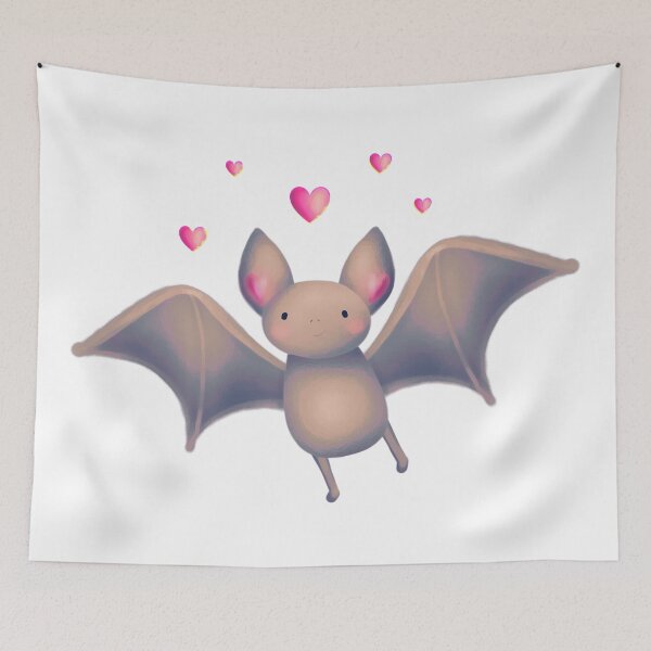 Item preview, Cute Baby Bat with Hearts – Kawaii Valentine’s Day Design designed and sold by LiudmylaMaika.
