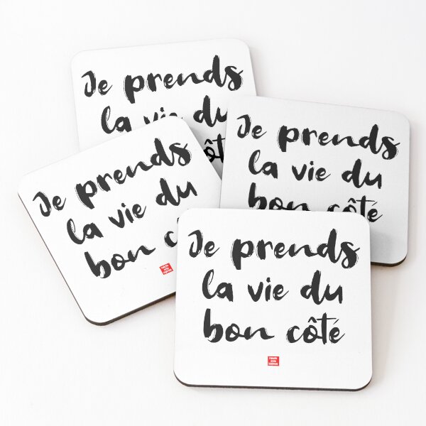 Item preview, Je prends la vie du bon côté – I Take Life on the Bright Side (French Idiom Typography) designed and sold by FrancophileFun.