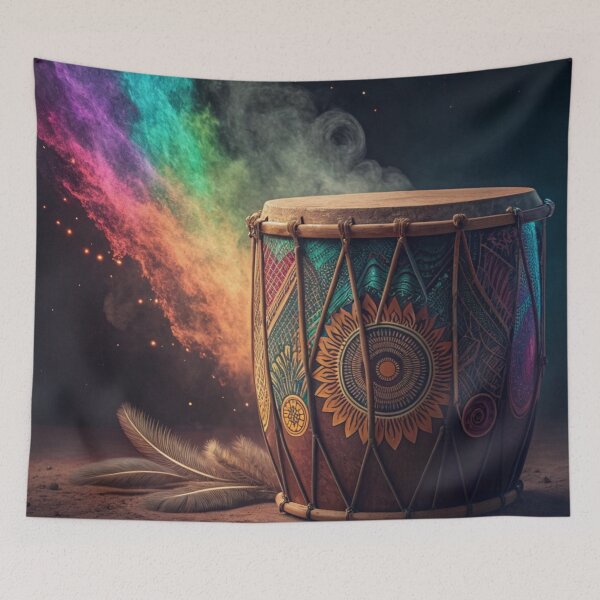 Item preview, Drum with glowing tribal carvings . designed and sold by Lucky 777.