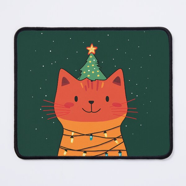 Item preview, Cute Christmas Cat Poster - Holiday Tree Hat Kitty designed and sold by IdentityinInk.