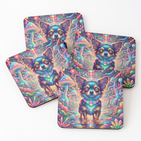 Item preview, Colorful Long haired Chihuahua designed and sold by cfbennettmedia.