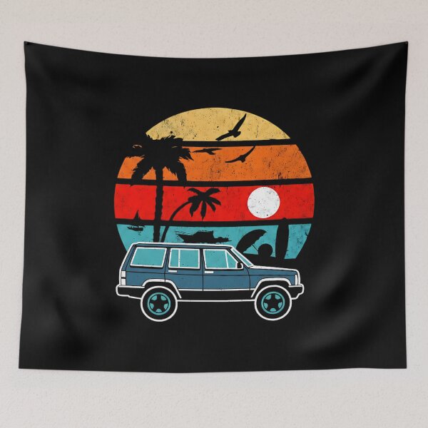 Item preview, Cherokee XJ 4x4 Off road Ride- Retro Beach Sunset Shirt, Vintage SUV designed and sold by Off-Road-Zone.