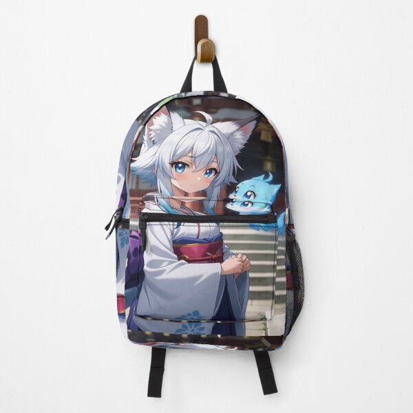 Item preview, Kawaii Anime Kitsune Girl with Fox Sprite designed and sold by dewaaliverse.